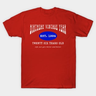 Birthday Vintage Year - Twenty Six Years Old T-Shirt